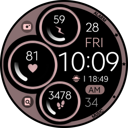 digital rose gold watch face