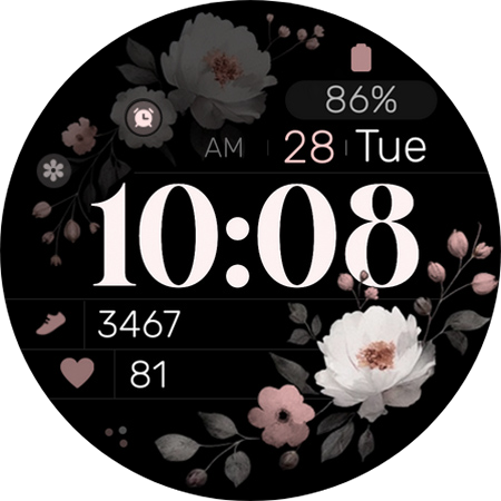 Simple floral watch face wear os smartwatch