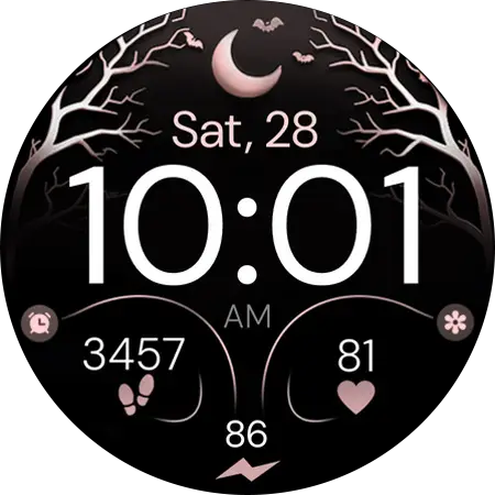 Halloween watch face rose gold for wear os smartwatch