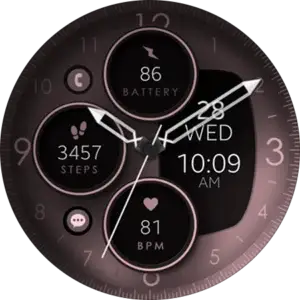 rose gold analog watch face for wear os smartwatch