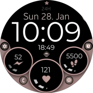 rose gold watch face for wear os smartwatch