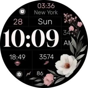 simple floral watch face for wear os