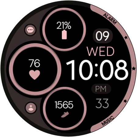 digital rose gold watch face for wear os