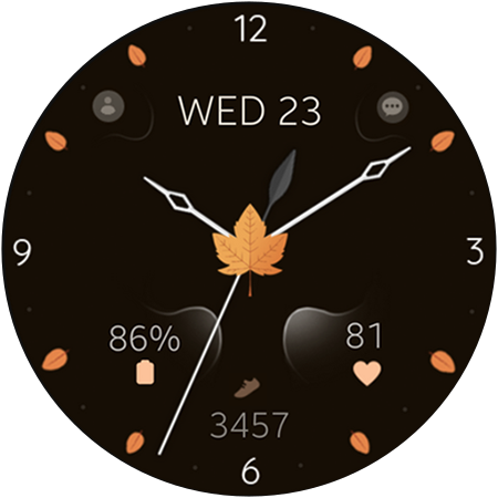 elegant autumn watch face for wear os smarwatch