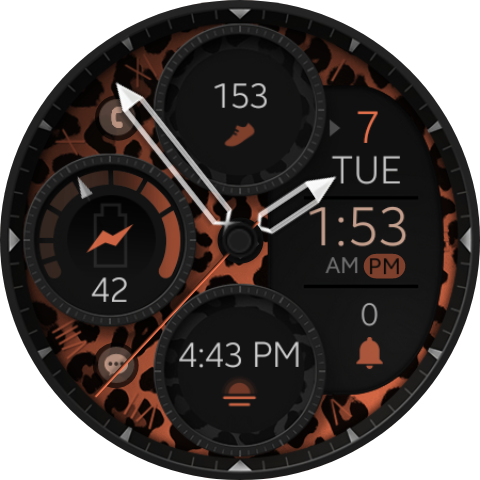 leopard sleek watch face wear os